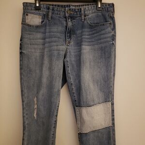 Gap Y2K Patchwork Denim Jeans Sexy Boyfriend Fit Womens Size 6 Medium Distressed